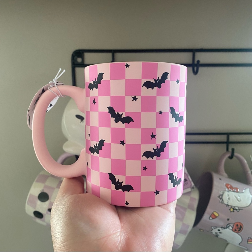 New Pink Halloween Bat Mug
